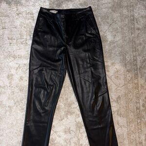 Molly Bracken Black Faux Leather Women Jeans